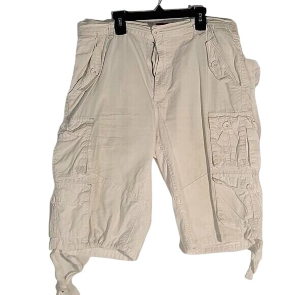 PJ MARK Men's‎ Cargo Shorts White 32" Summer Lightweight Coastal Beach